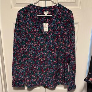 J. Crew Floral Long Sleeve Top